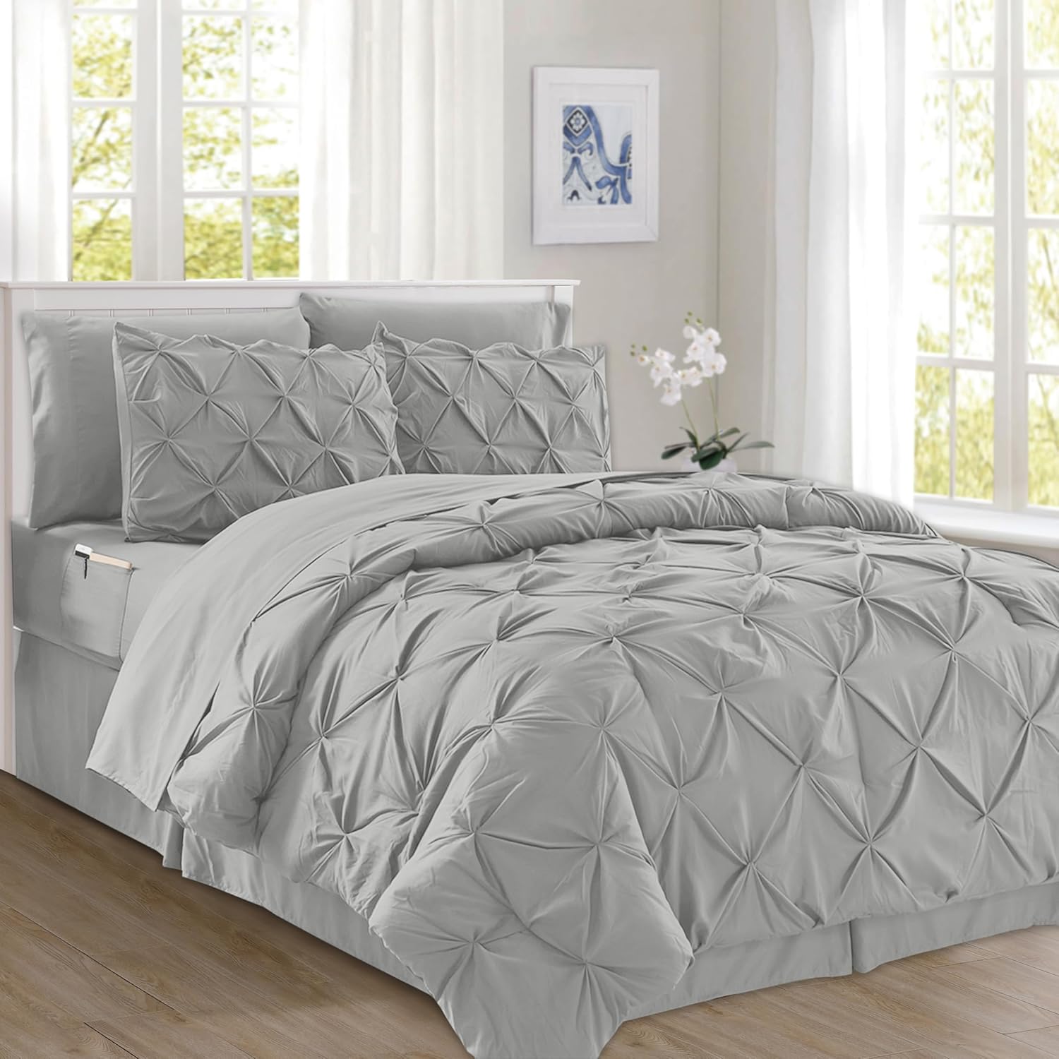 8-Piece Pinch Pleated Comforter Set