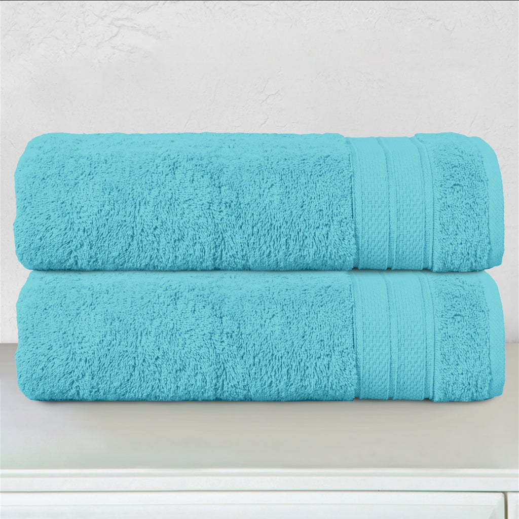 2-Pack Turkish Cotton Three Line Popcorn Bath Towel Set, 27 x 54 inch