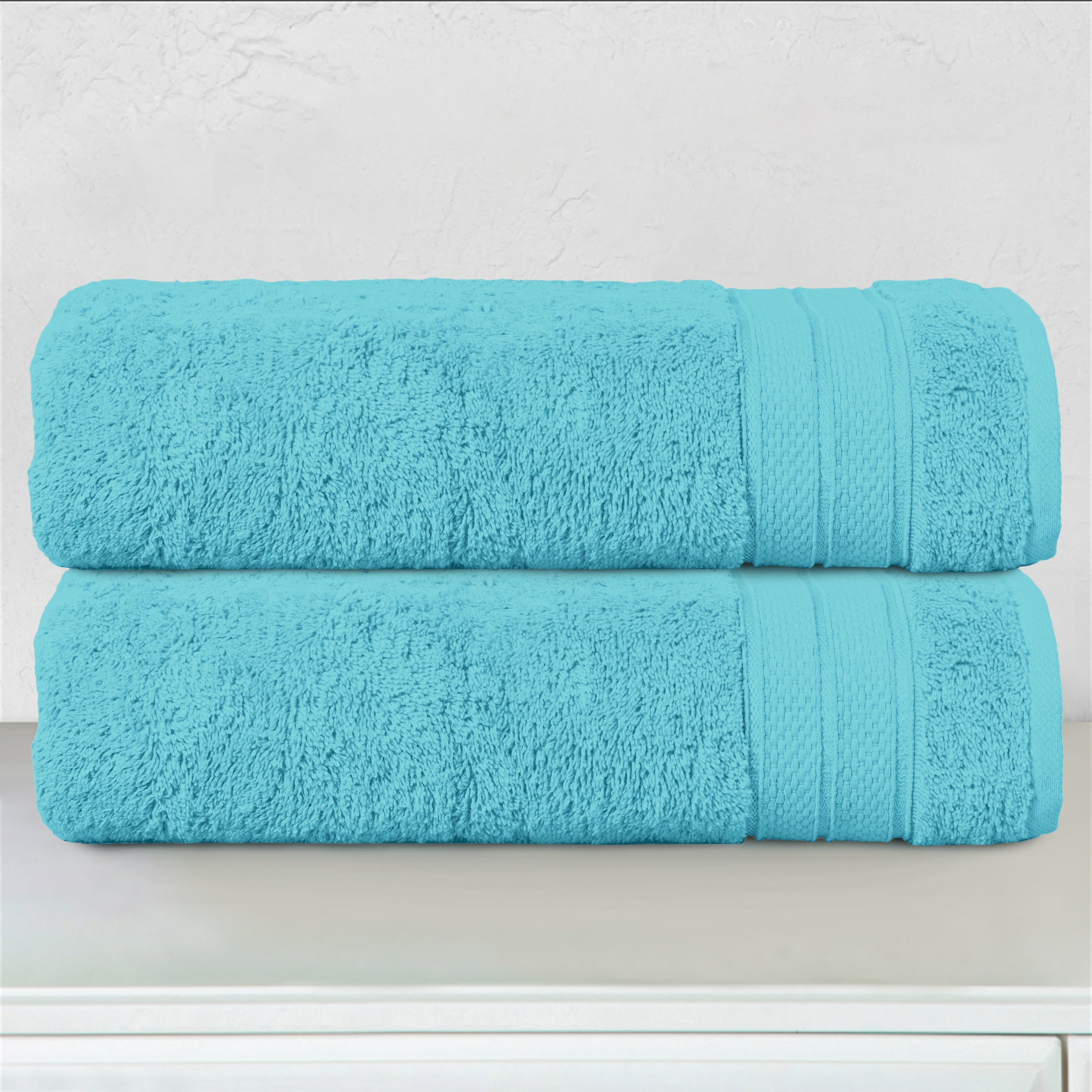 2-Pack Turkish Cotton Three Line Popcorn Bath Towel Set, 27 x 54 inch