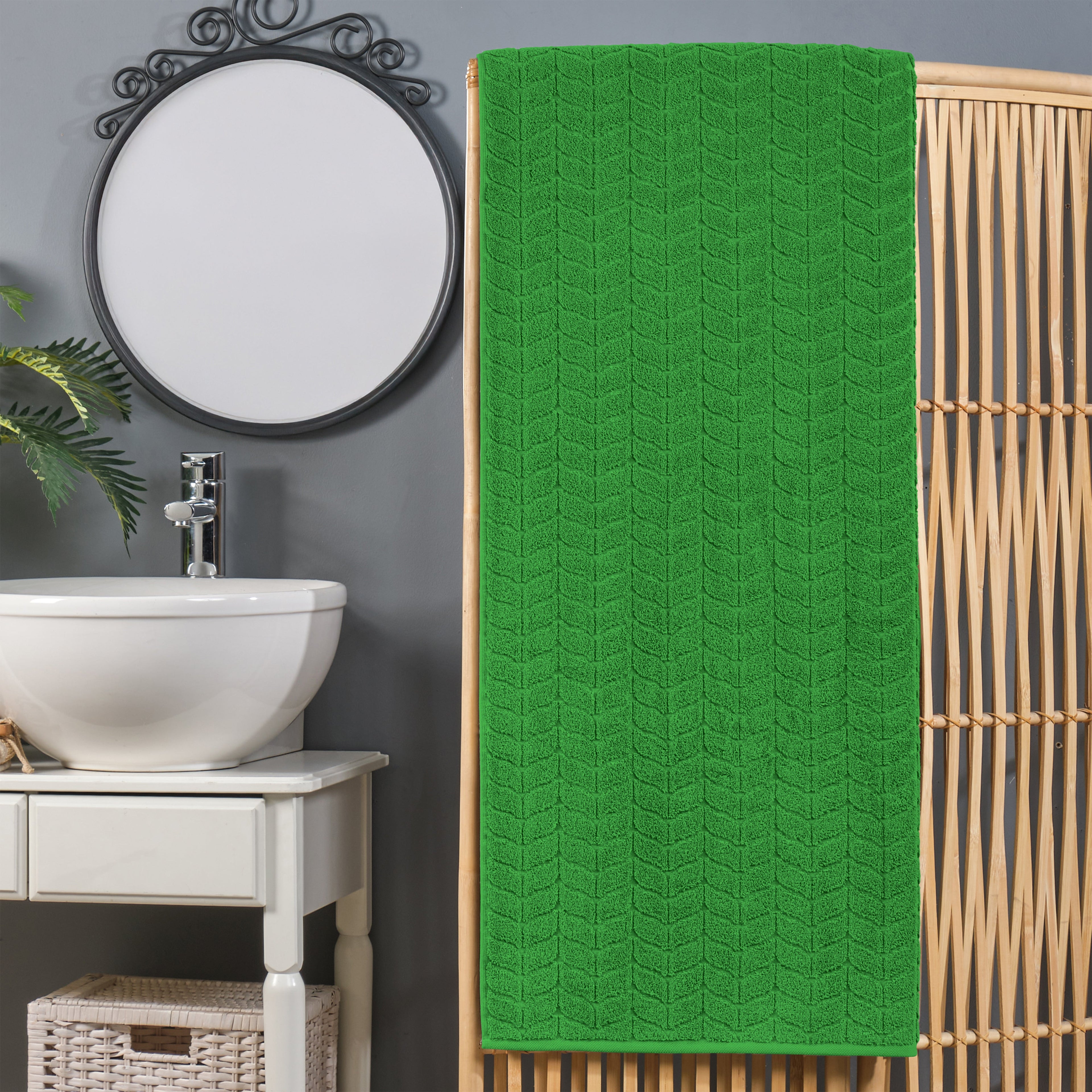 1-Piece Premium Turkish Cotton Braided Oversized Bath Sheet Towel 40 x 80 Inch