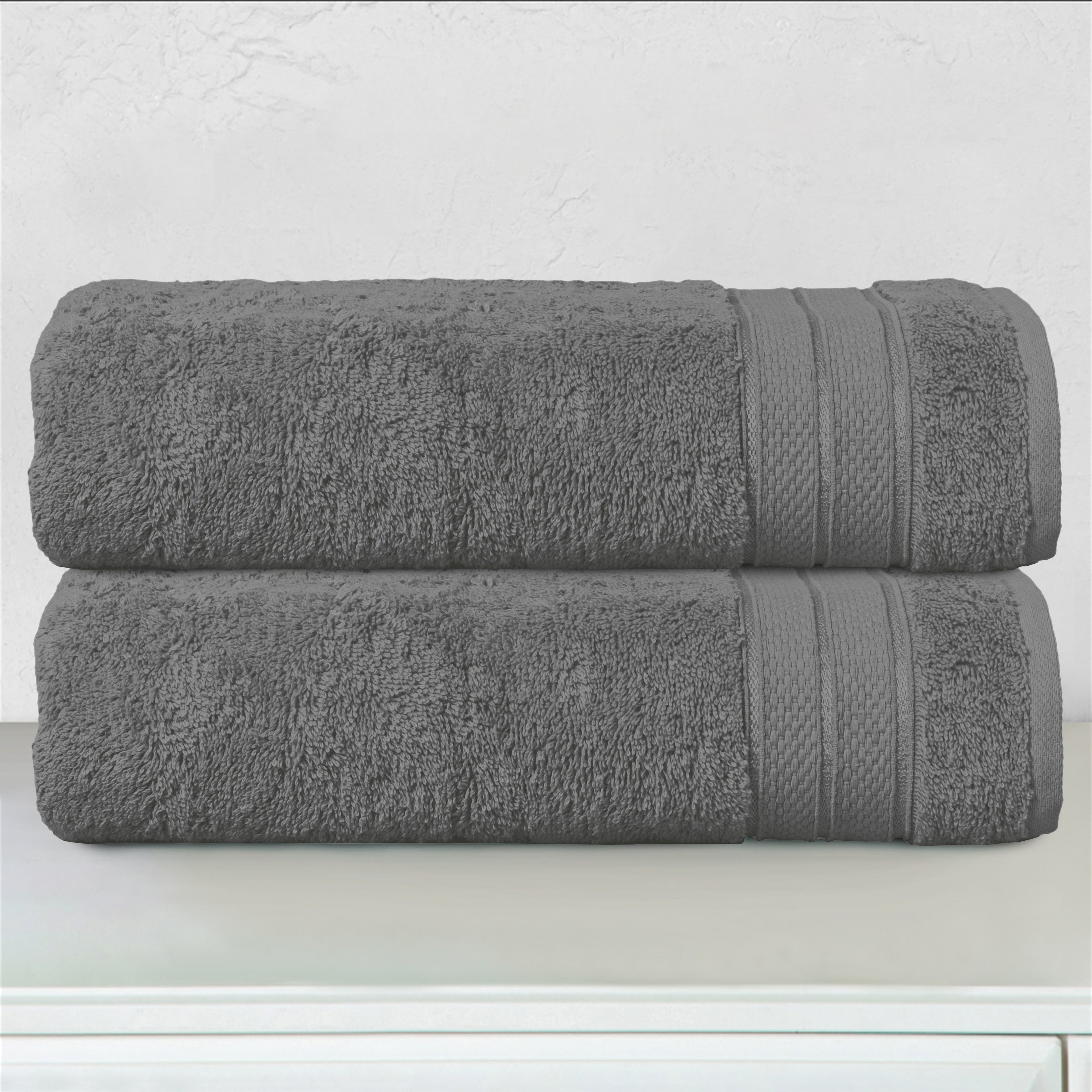 2-Pack Turkish Cotton Three Line Popcorn Bath Towel Set, 27 x 54 inch