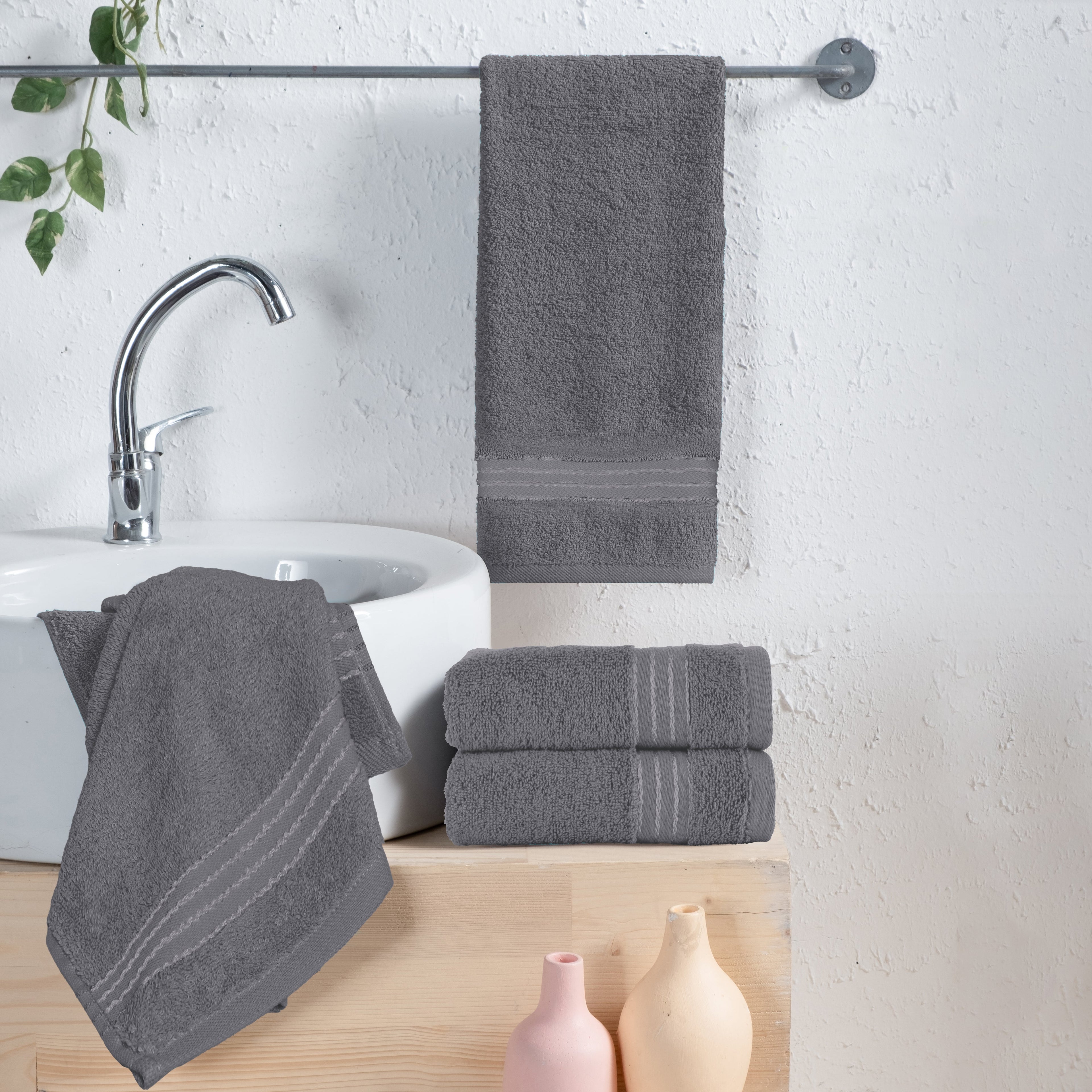 4-Pack Premium Turkish Cotton Hand Towel Set, 16 x 28 inch