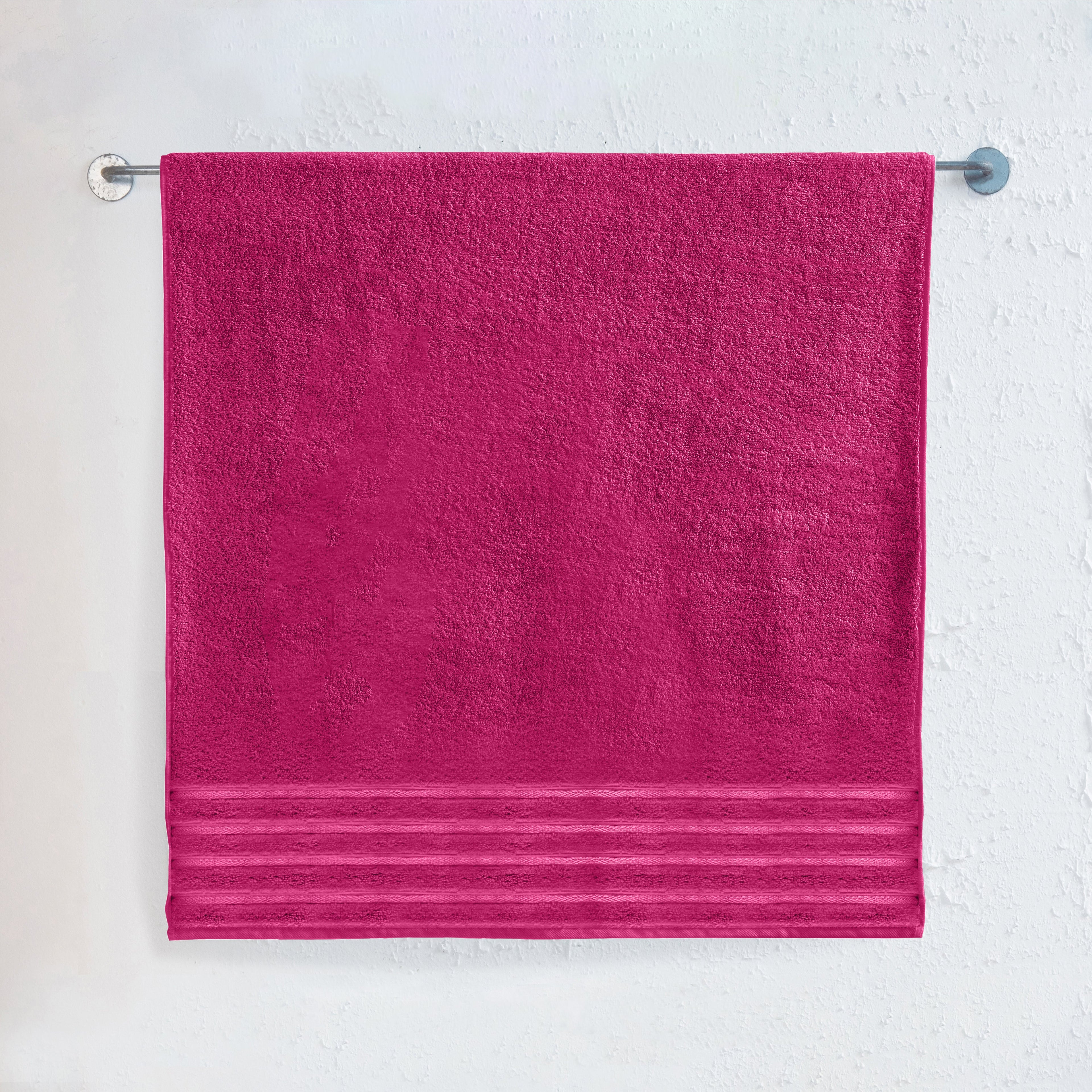 1-Piece Premium Turkish Cotton 4 Lines Stripe Jumbo Towel, 35x 70 inch
