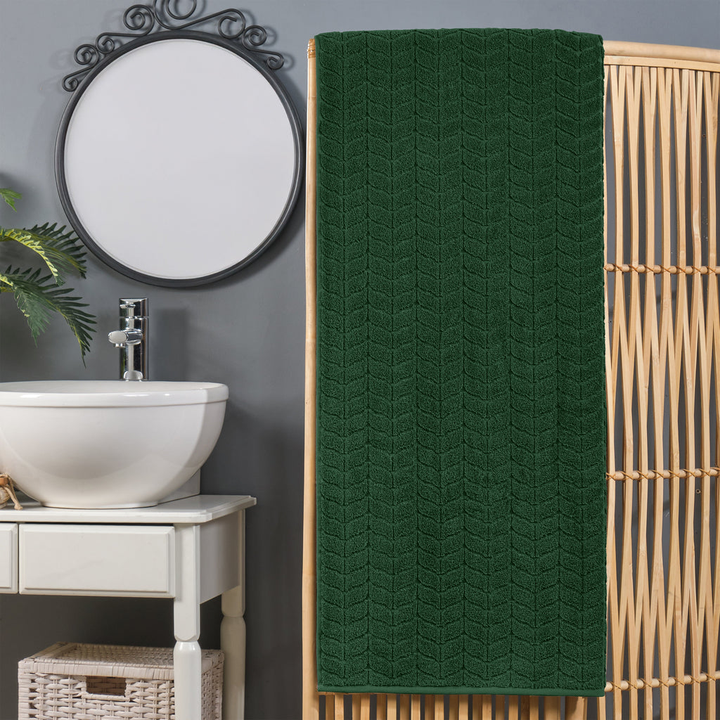 1-Piece Premium Turkish Cotton Braided Oversized Bath Sheet Towel 40 x 80 Inch