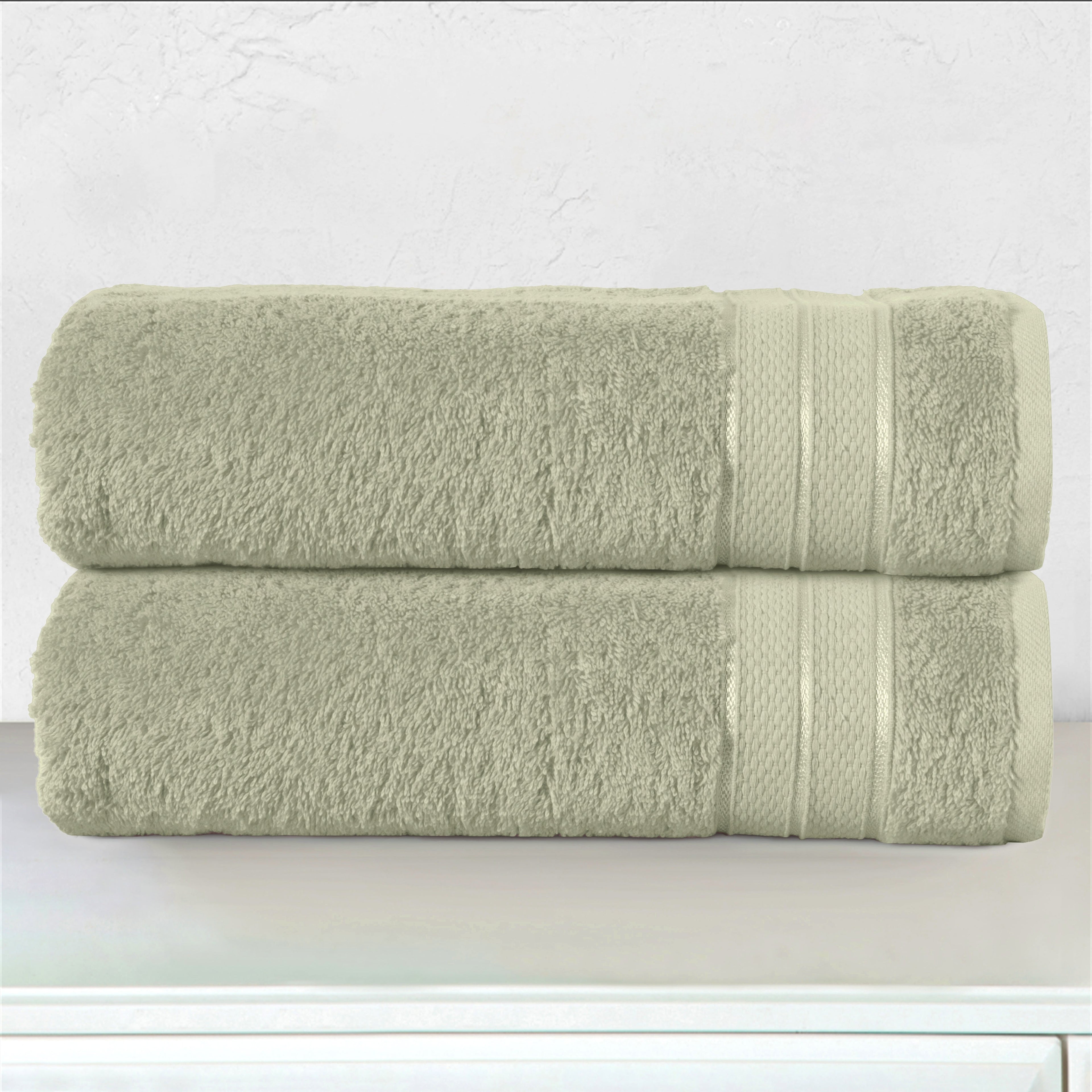 2-Pack Turkish Cotton Three Line Popcorn Bath Towel Set, 27 x 54 inch