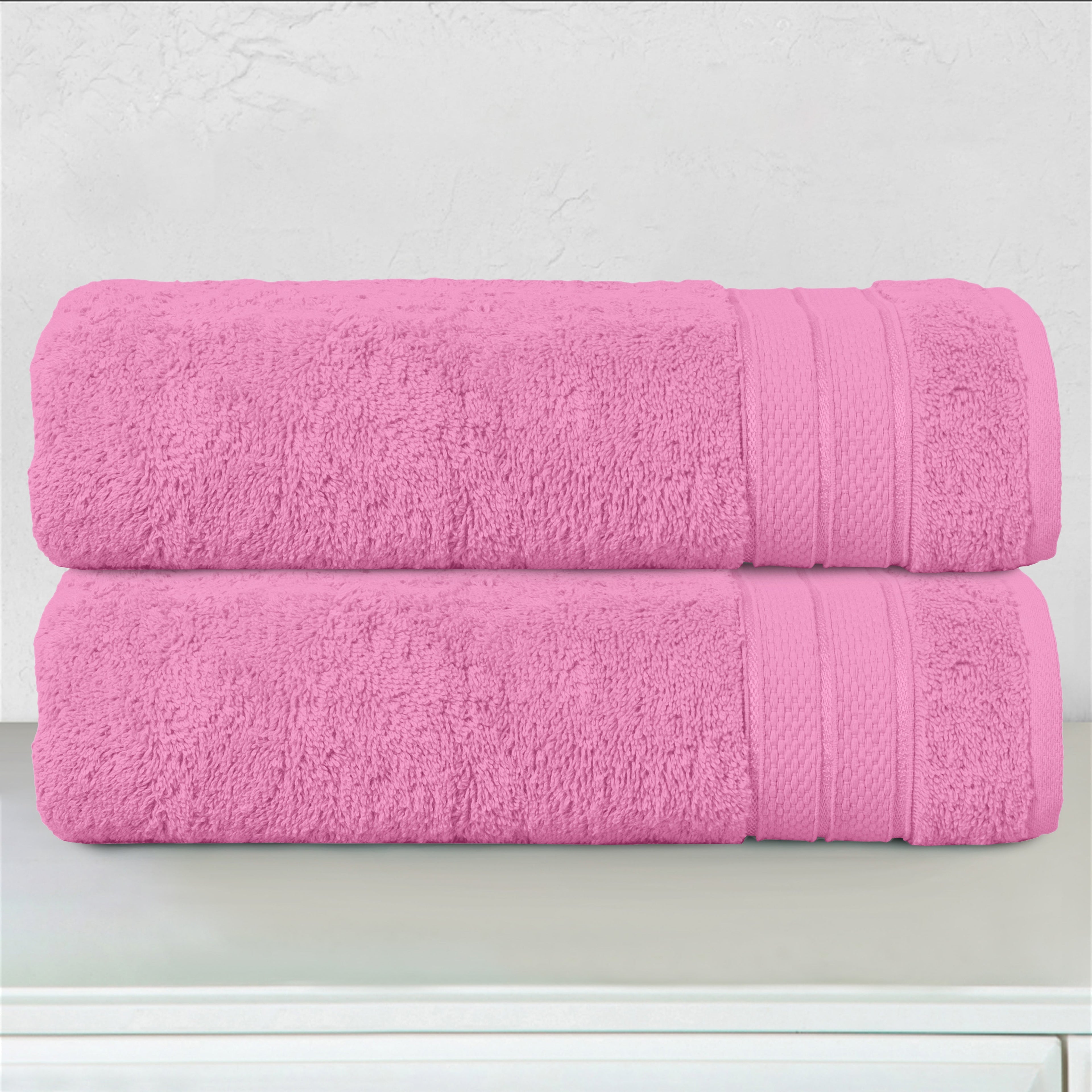 2-Pack Turkish Cotton Three Line Popcorn Bath Towel Set, 27 x 54 inch
