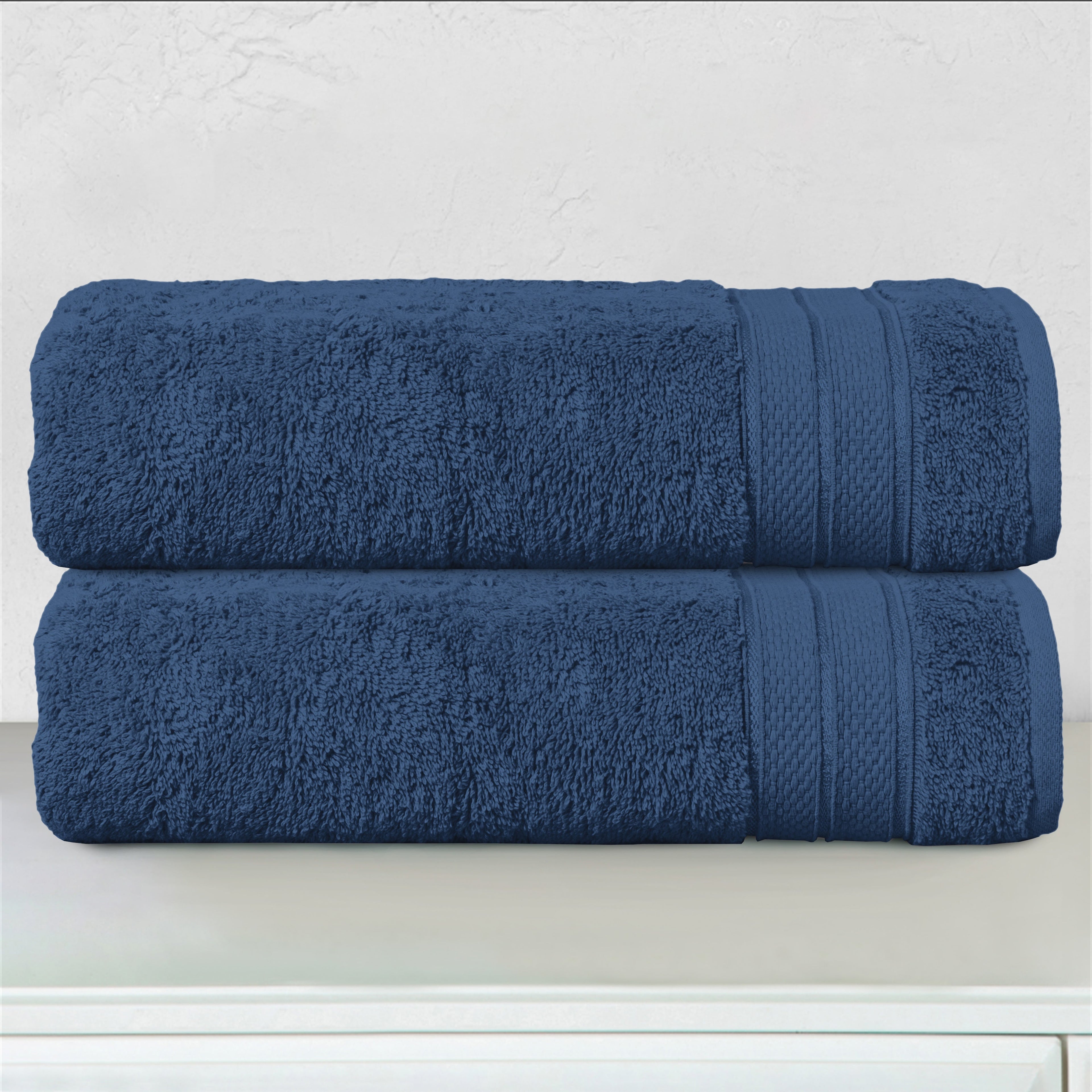 2-Pack Turkish Cotton Three Line Popcorn Bath Towel Set, 27 x 54 inch