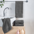 4-Pack Turkish Cotton Three Line Popcorn Hand Towel Set, 16 x 28 inch