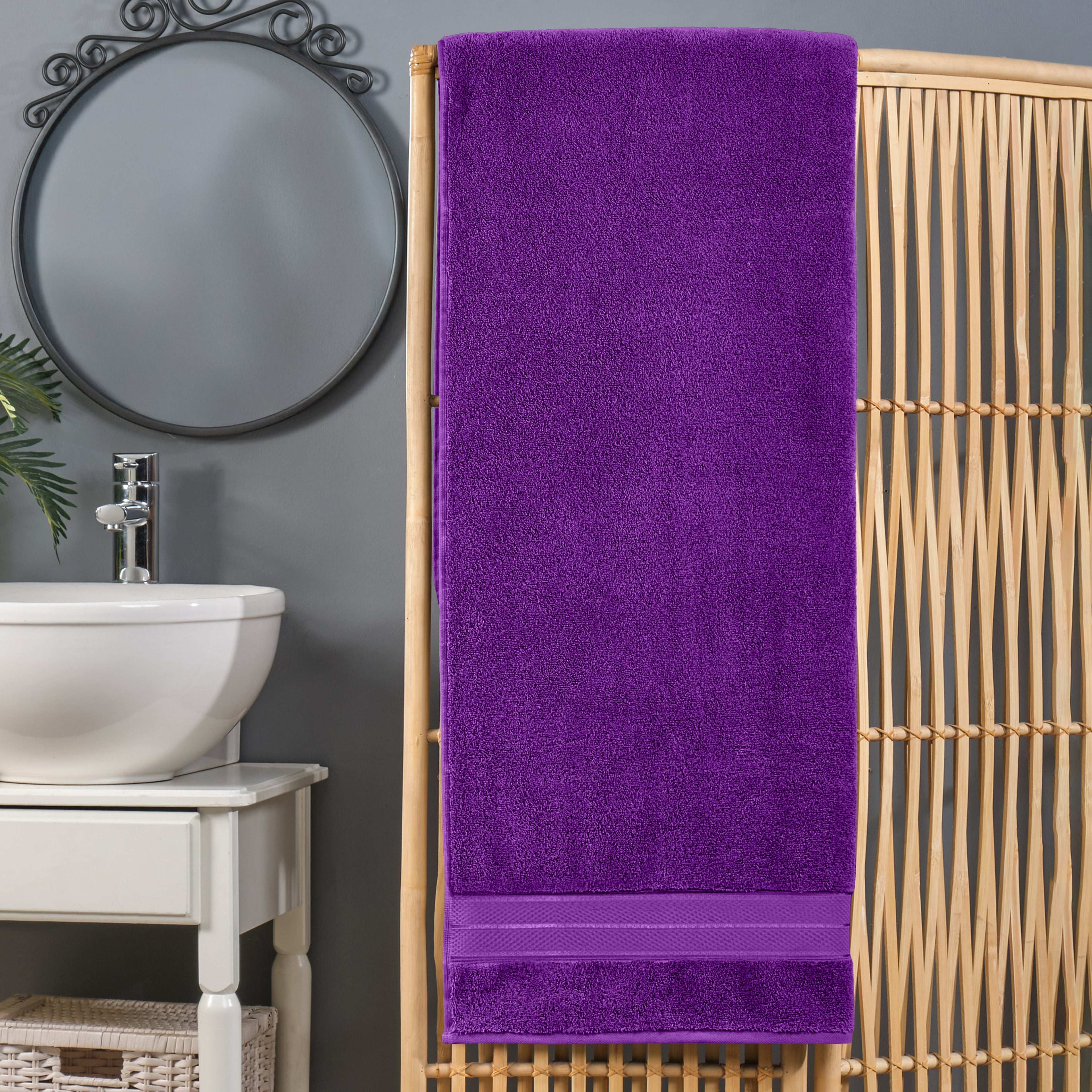 1-Piece Premium Turkish Cotton Three Line Popcorn Oversized Bath Sheet Towel 40 x 80 Inch