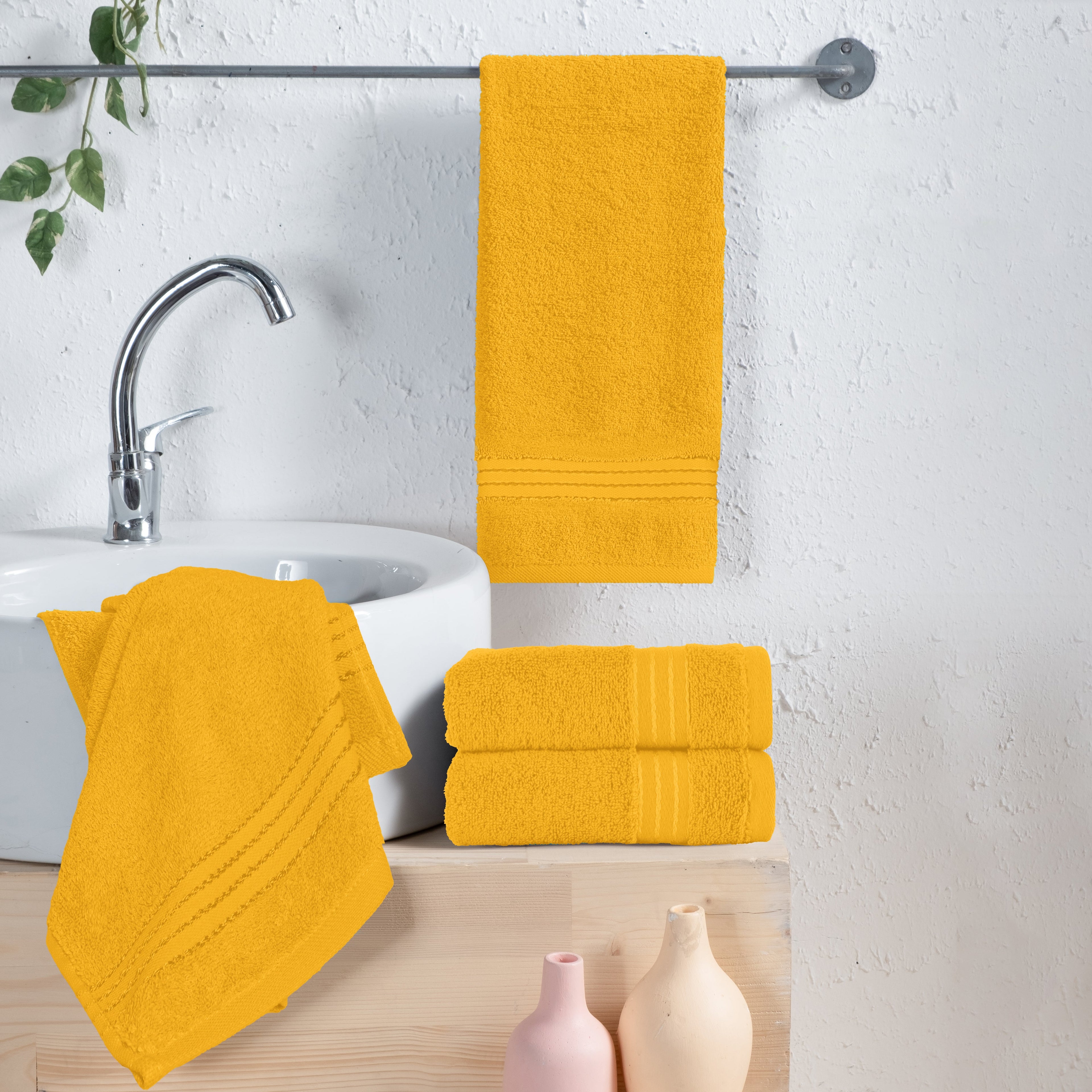 4-Pack Premium Turkish Cotton Hand Towel Set, 16 x 28 inch