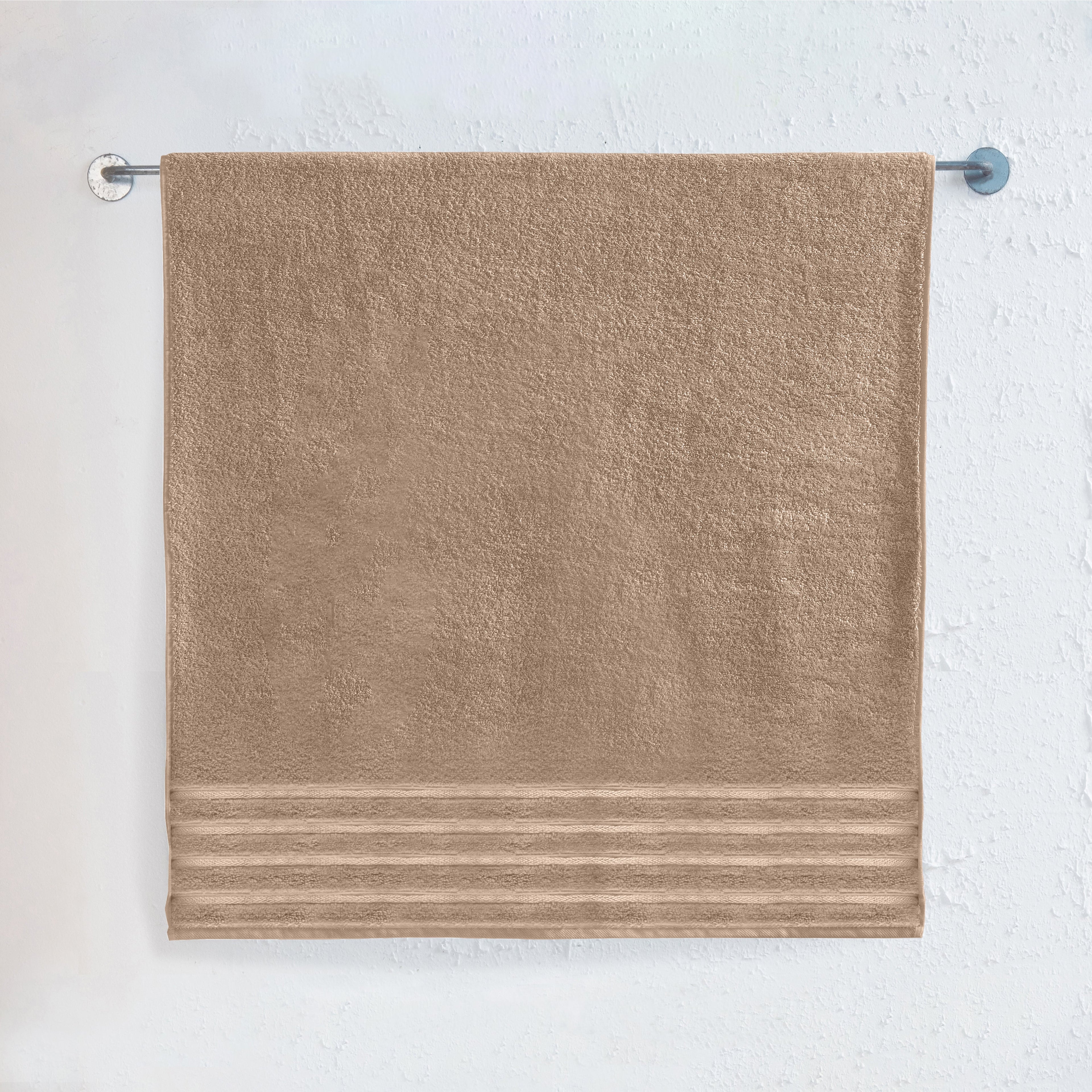 1-Piece Premium Turkish Cotton 4 Lines Stripe Jumbo Towel, 35x 70 inch