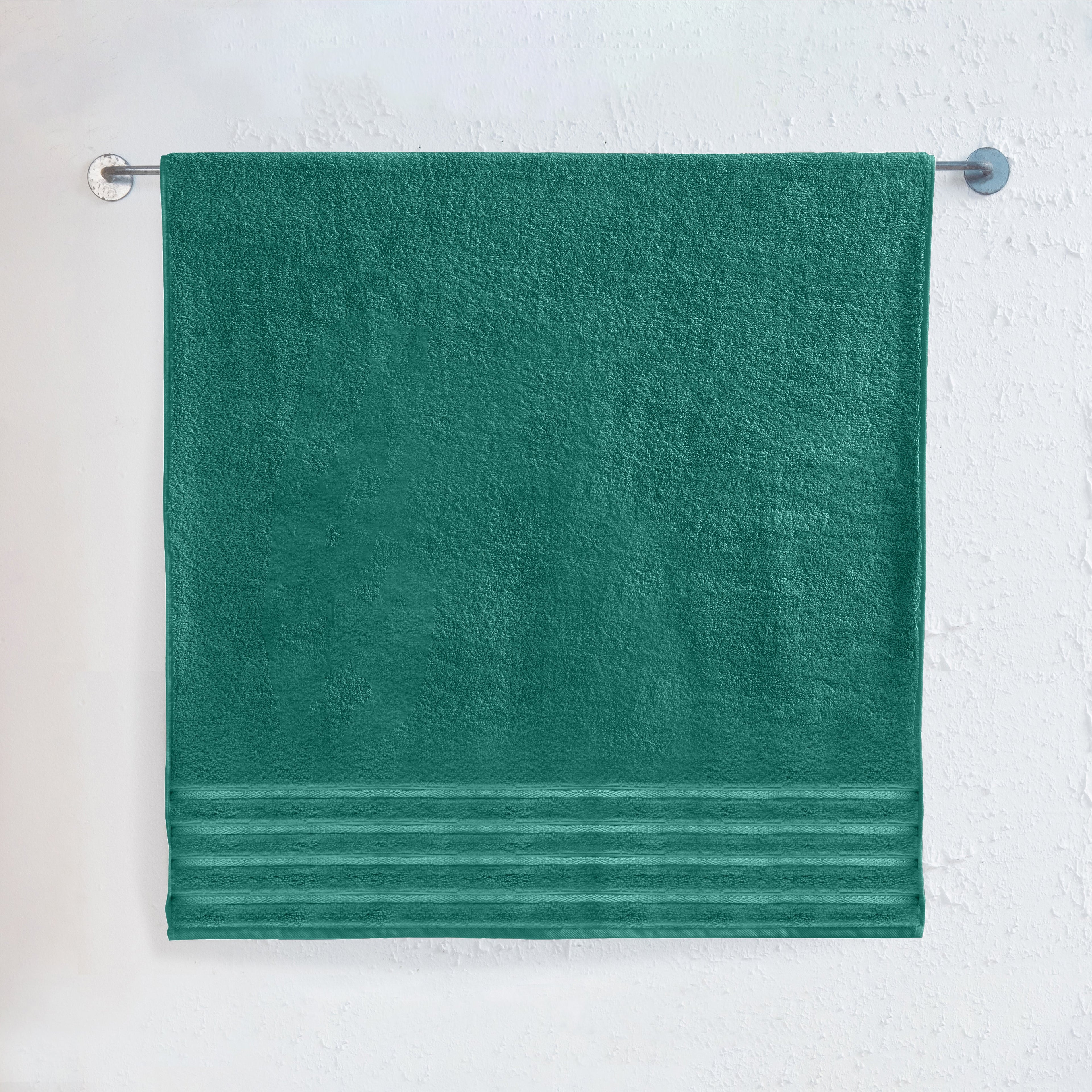 1-Piece Premium Turkish Cotton 4 Lines Stripe Jumbo Towel, 35x 70 inch