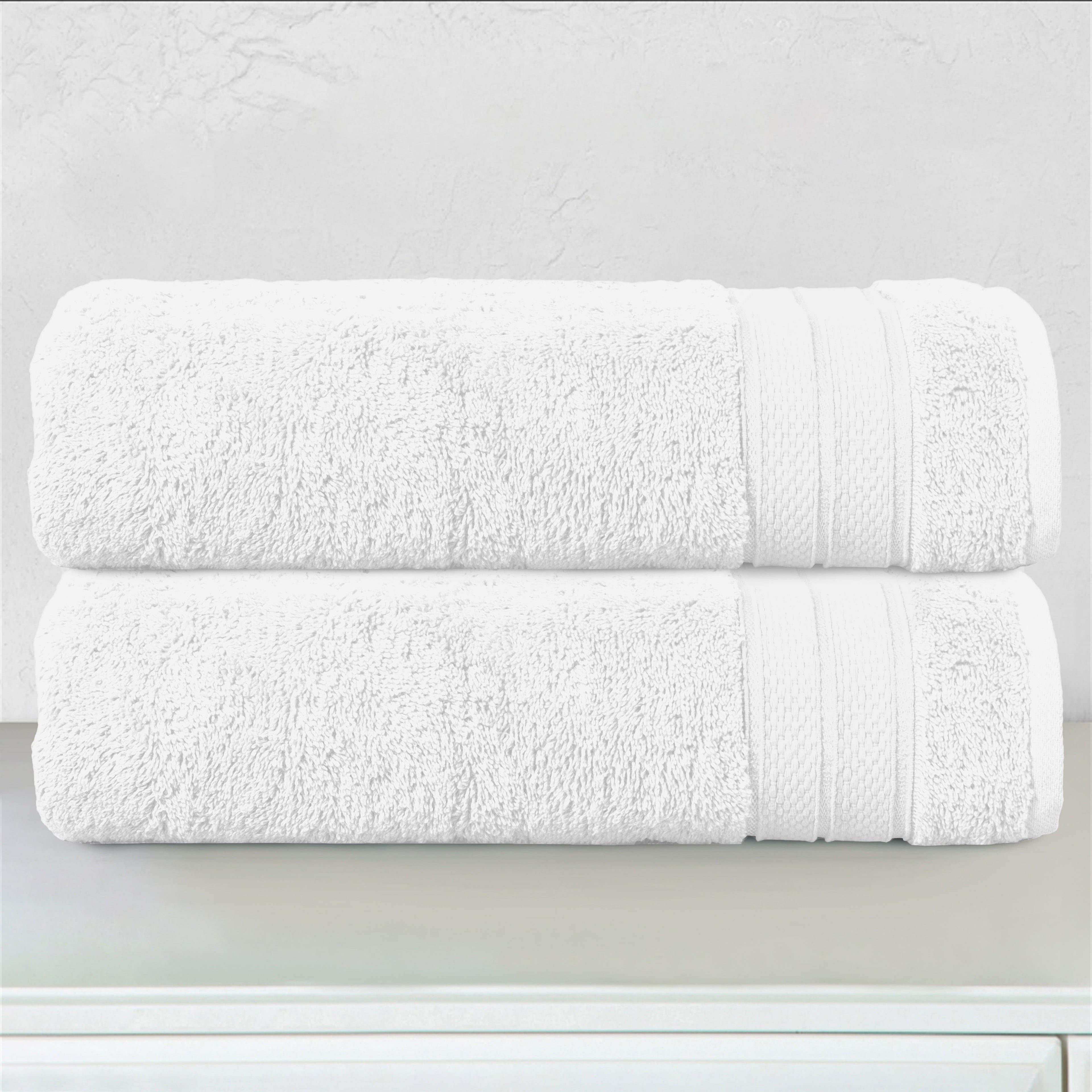 2-Pack Turkish Cotton Three Line Popcorn Bath Towel Set, 27 x 54 inch