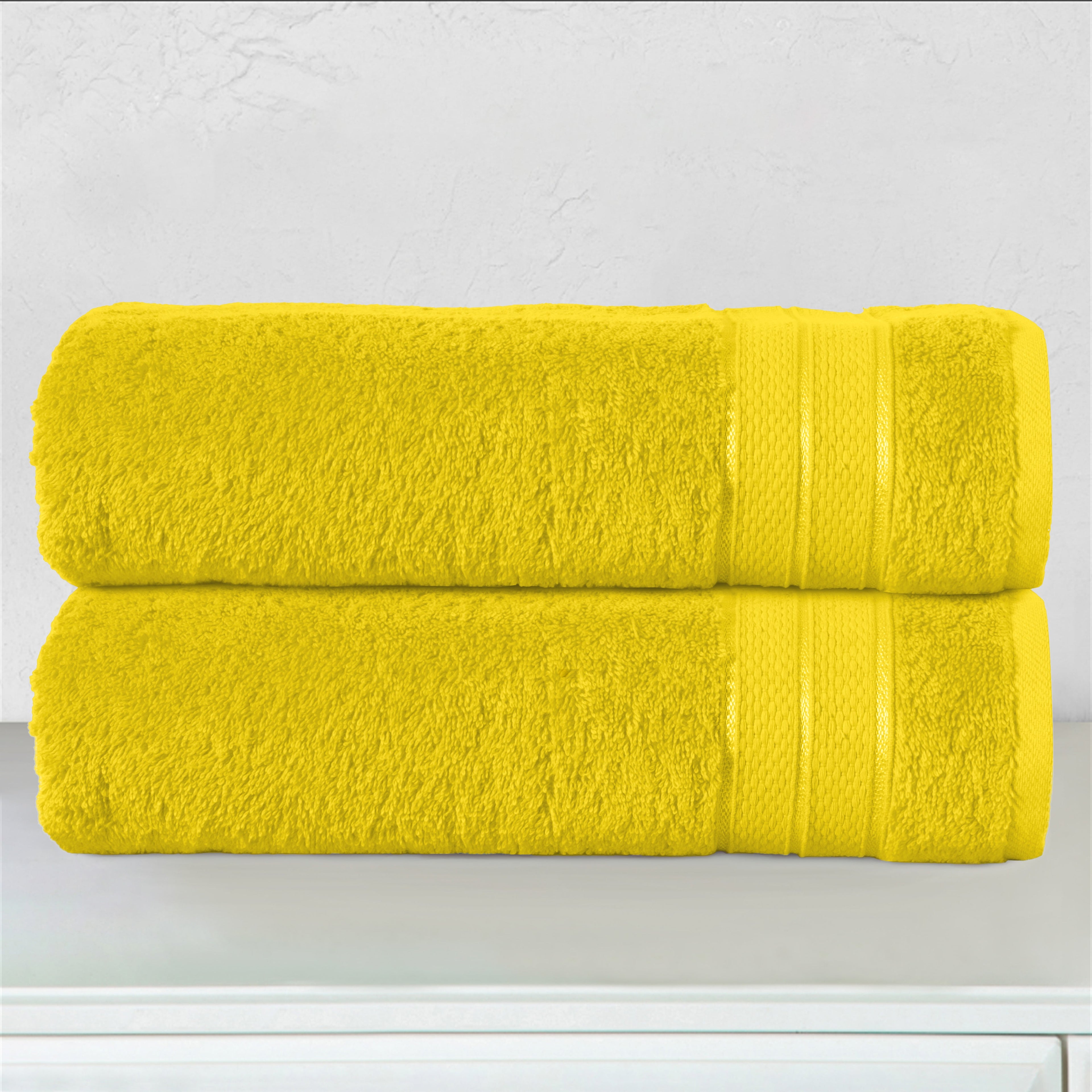 2-Pack Turkish Cotton Three Line Popcorn Bath Towel Set, 27 x 54 inch