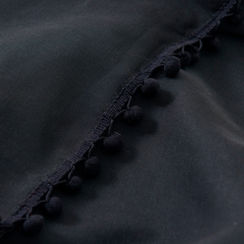 Set of 2 Pom Pom Tasseled Sheer Curtain - Rod Pocket