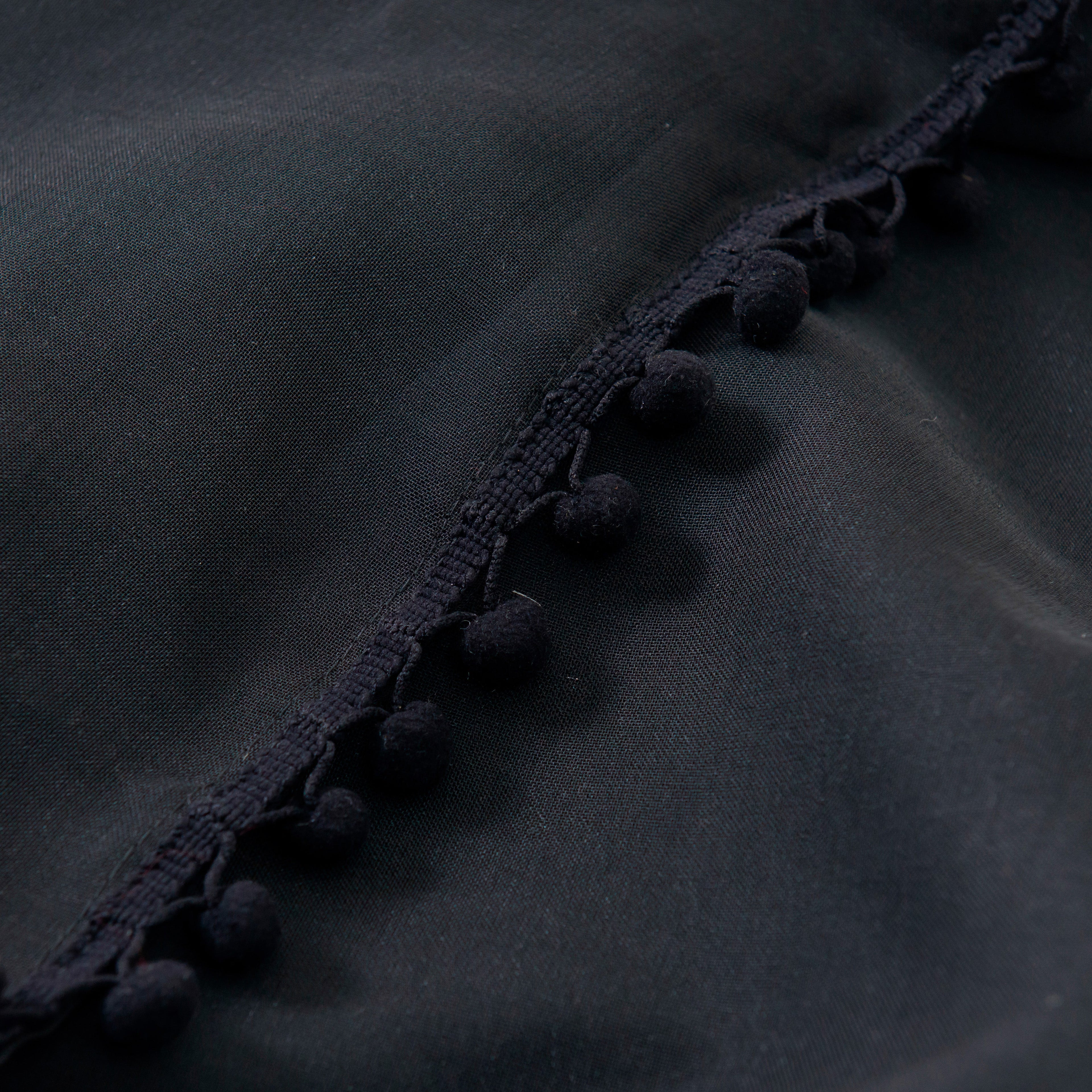 Set of 2 Pom Pom Tasseled Sheer Curtain - Rod Pocket