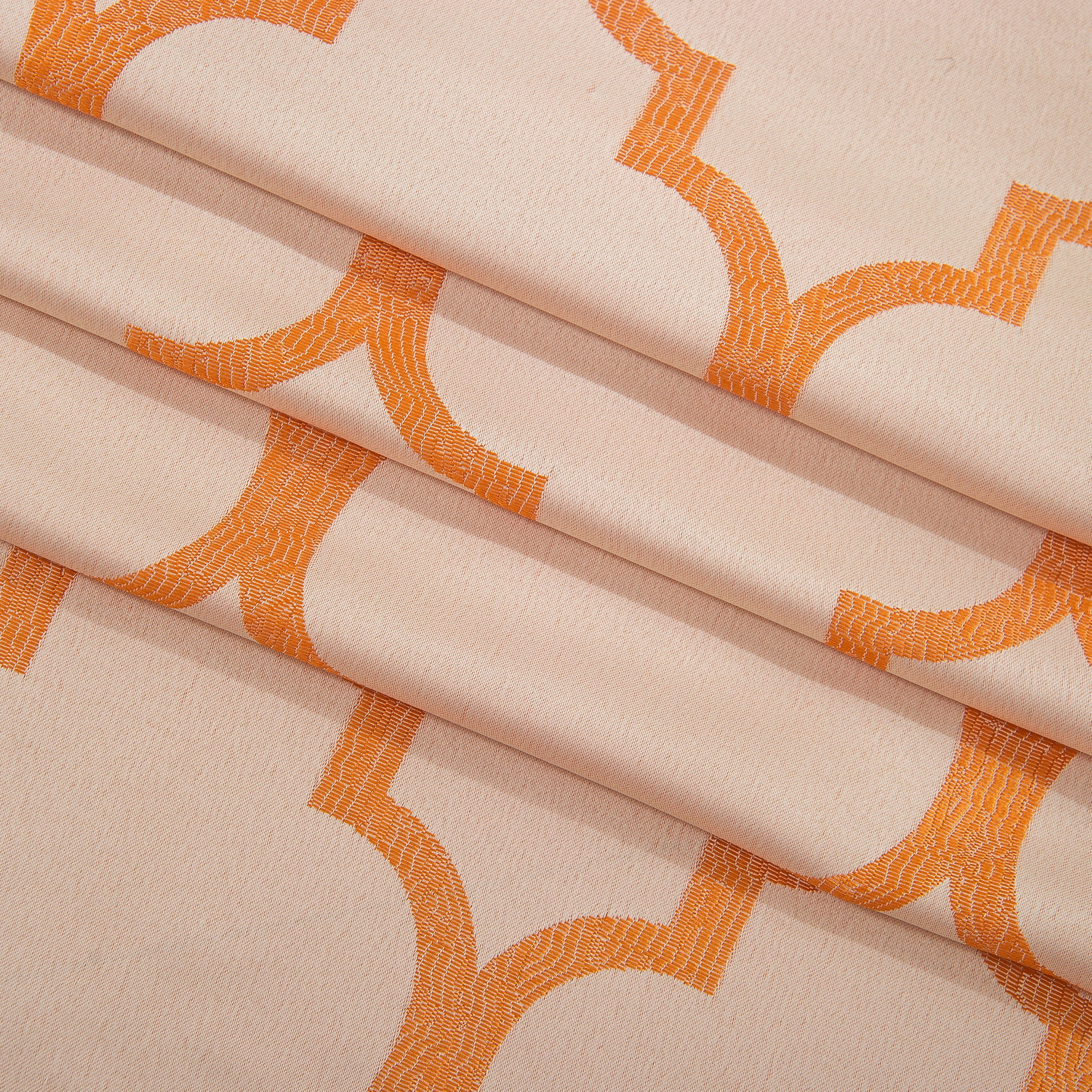 2-Piece Quatrefoil - Moroccan Trellis Jacquard Look Curtain Panels- Attached Valance - 54" W x 84" L, Set of 2