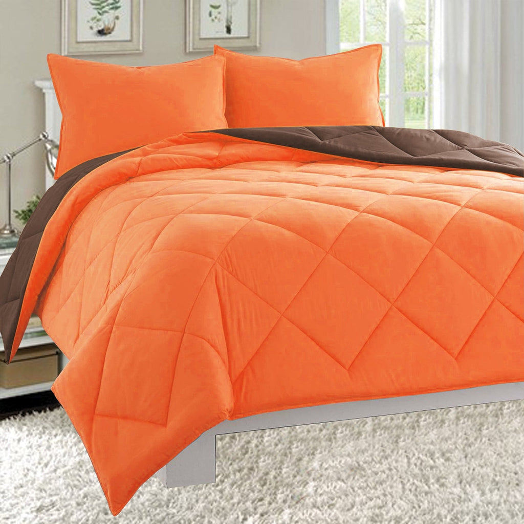 3-Piece Reversible Diamond Stitched Comforter & Shams