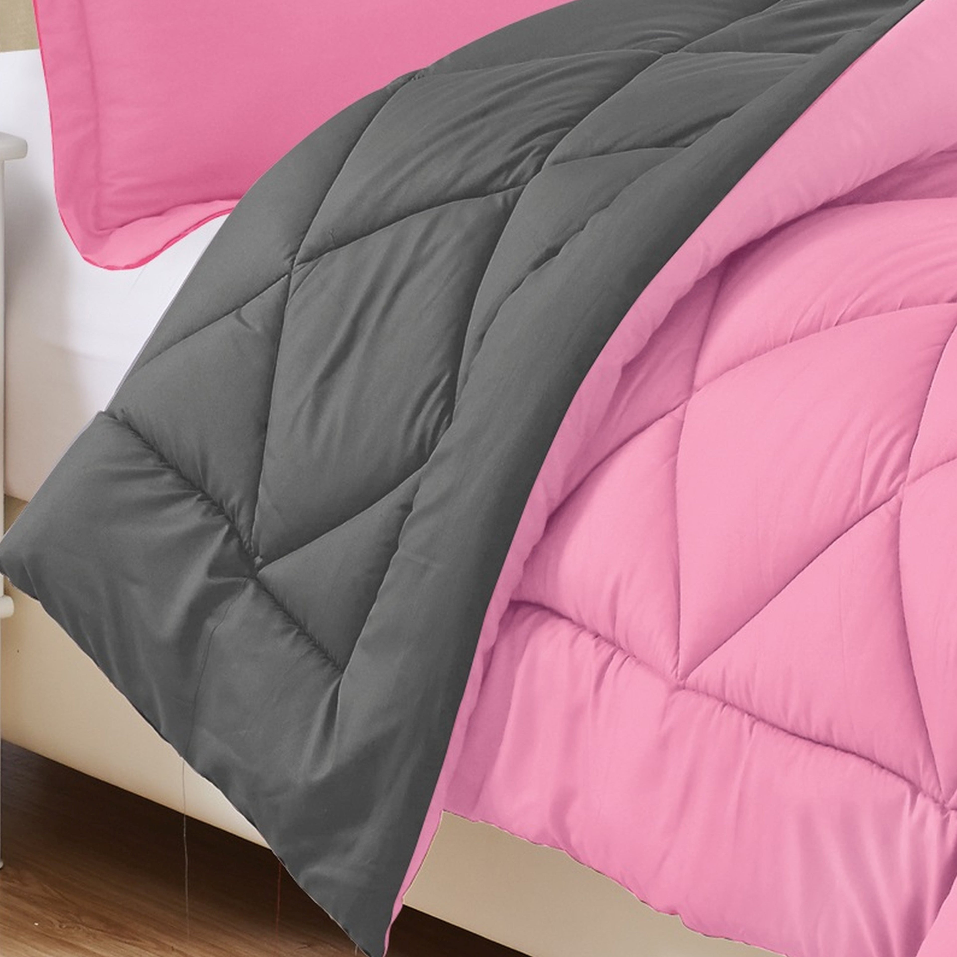 3-Piece Reversible Diamond Stitched Comforter & Shams