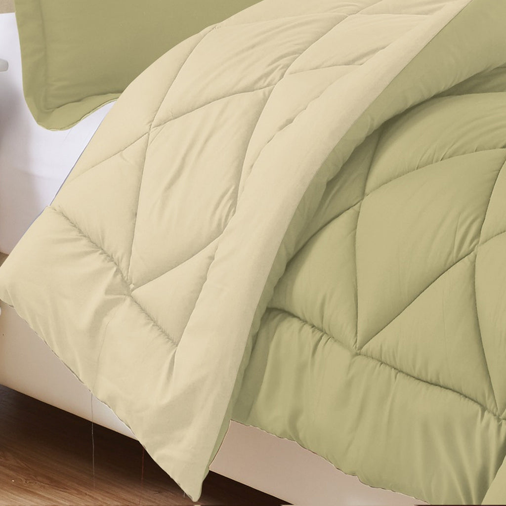 3-Piece Reversible Diamond Stitched Comforter & Shams